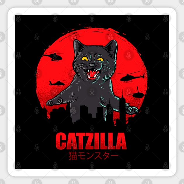 Catzilla Magnet by machmigo